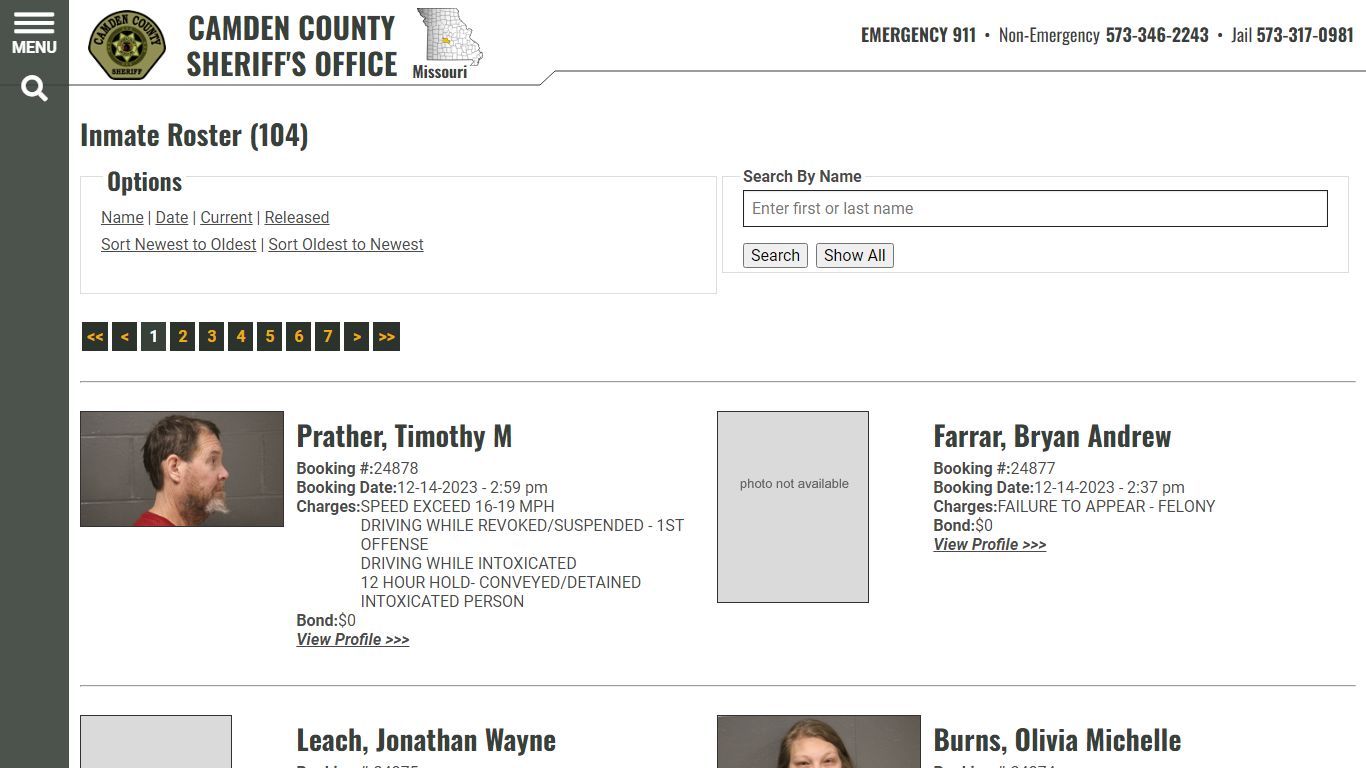 Inmate Roster - Current Inmates Booking Date Descending - Camden County ...